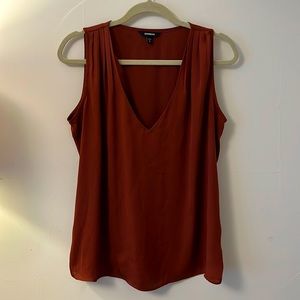 Express Maroon Sleeveless Blouse